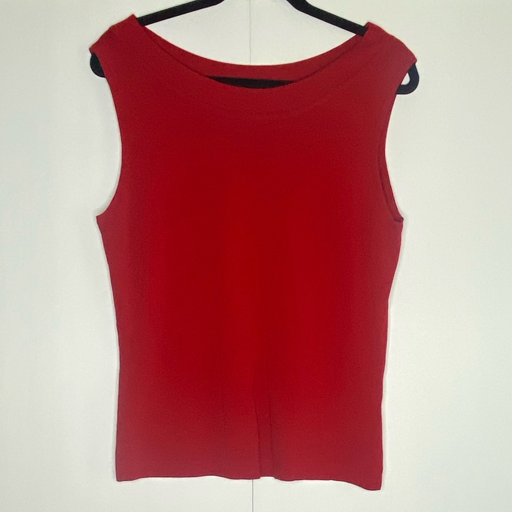 Dressbarn Red Sleeveless Knit Top Women’s Size L